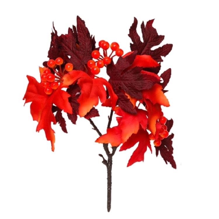 Autumns Velvety Touch Plant Collection Artificial Maples Leaf Pinecones Berries Cluster Long Time Fall Decors For Mantelpieces And Entryways