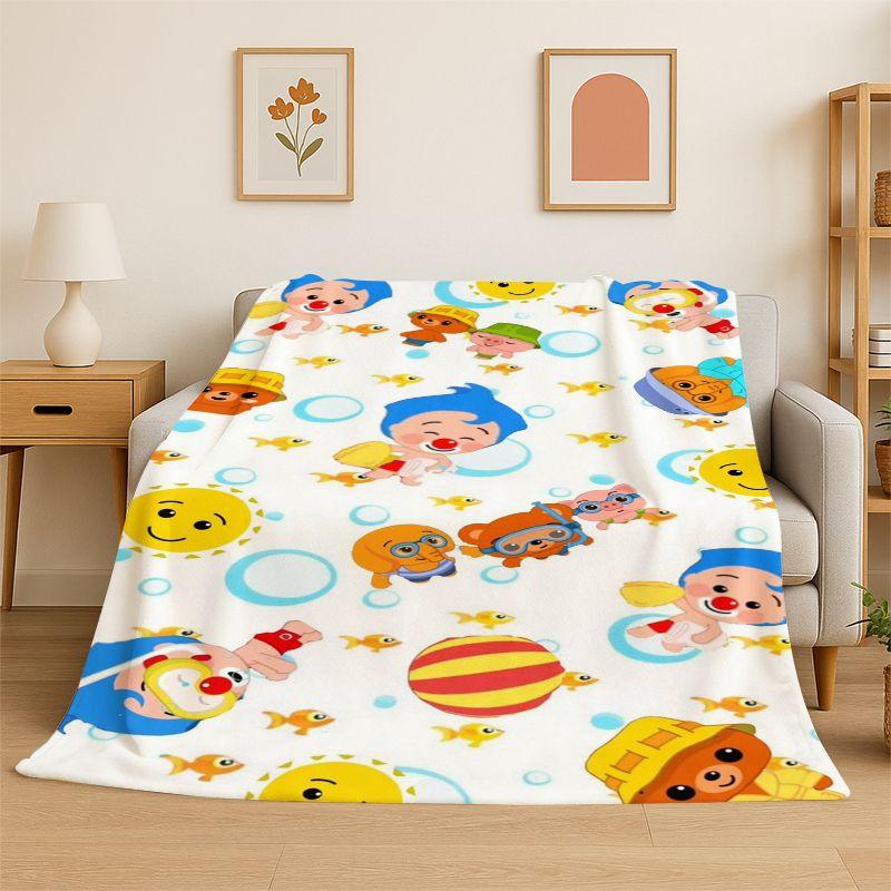 Cute Plim Plim Cartoon Soft Flannel Throw Blanket,Cozy Blanket for Bed,Couch,Sofa,Bedroom,Living Room,Travel,Picnic Camping