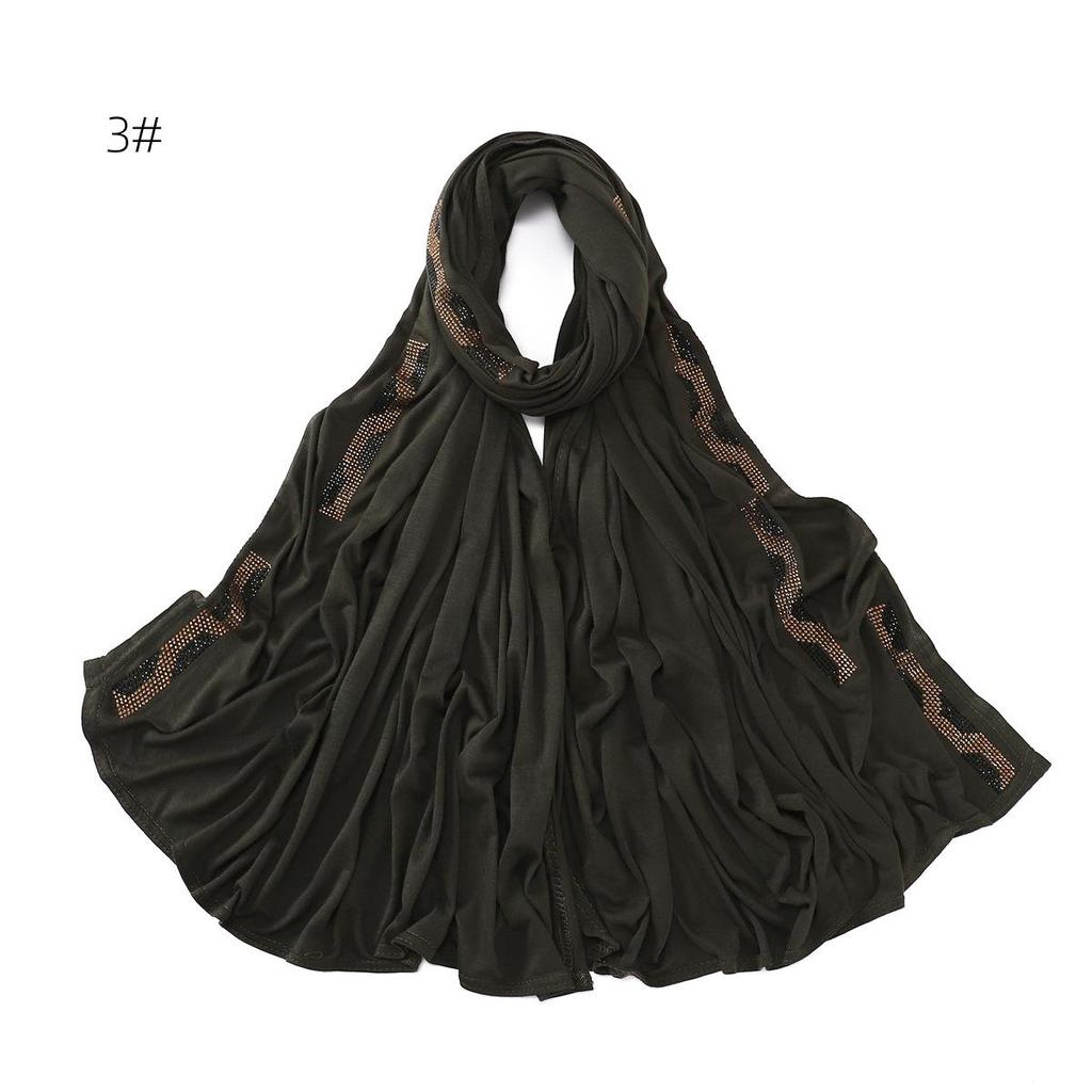 Mercerisierter Baumwollschal mit Goldakzent und elastischen Rautenstreifen