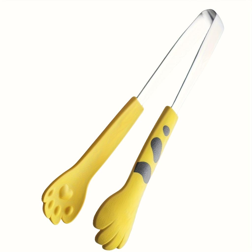 3pcs WhimsyCat Cartoon Cat Paw Food Tongs for BBQ, Sandwiches, Baking, Ice, and Sugar , Cute Stainless Steel Kitchen Utensils for Cooking