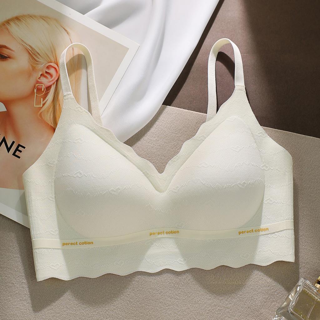 Jelly glue seamless breathable sports thin without steel ring bra gather and close the breasts