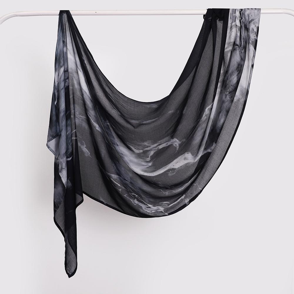 Watercolour Floral Printed Modal Breathable Light Weight Soft Cotton Rayon Viscose Woven Modal Muslim Women Shawl Hijab Scarf