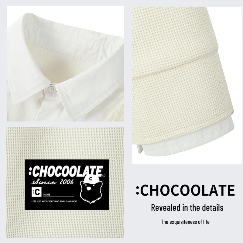 Men's Faux Two-Piece Spliced Lapel Sweatshirt