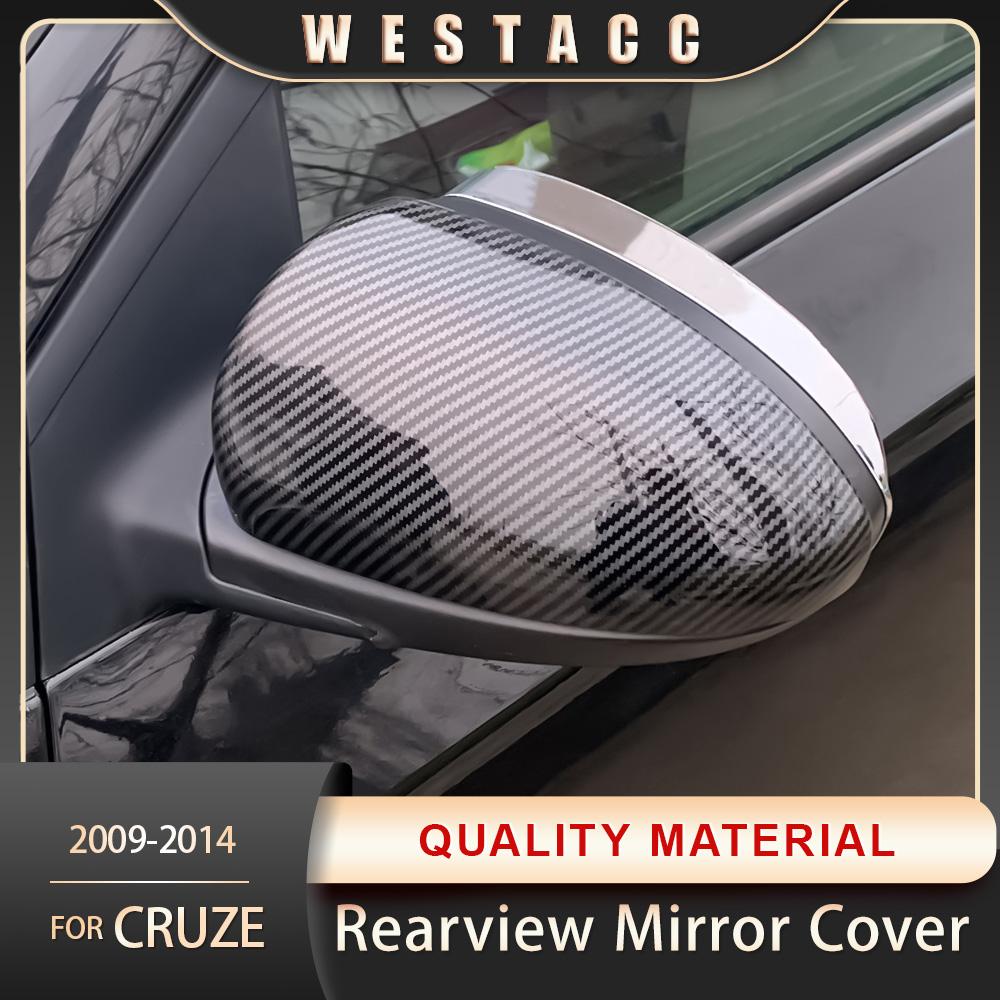 2 Stücke Kohlefaser Auto Rückspiegel Abdeckung Dekoration Aufkleber Trim für Chevrolet Cruze 2009-2014 Seitenspiegel