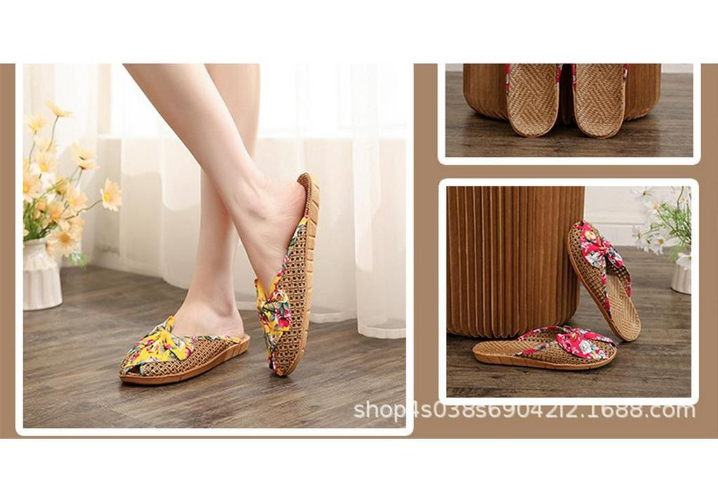 Women's Summer Rattan Slippers: Butterfly Headband, Non-Slip, Silent, Breathable EVA