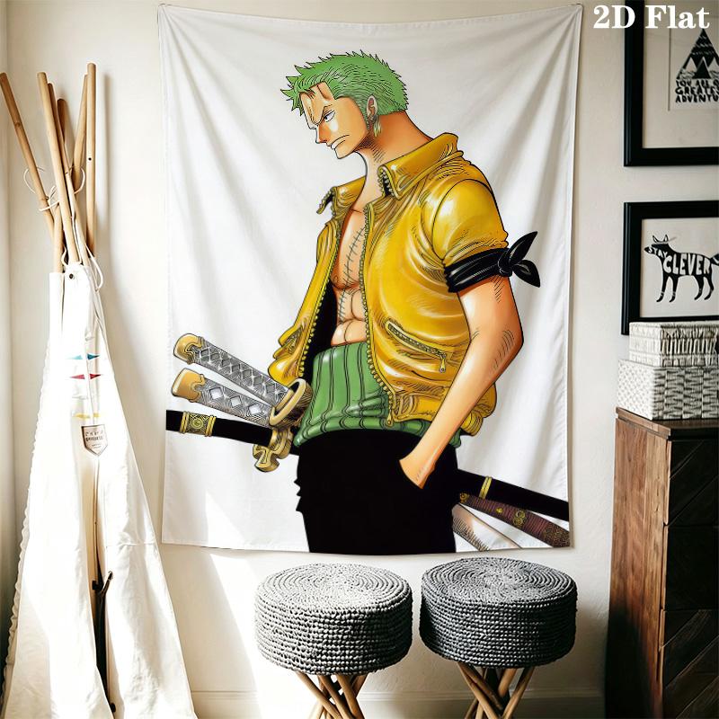 Roronoa Zoro Wall Tapestry Aesthetic Wall Hanging Printed Fabric Blanket Decorative Tapestries For Bedroom Living Room Home Decor