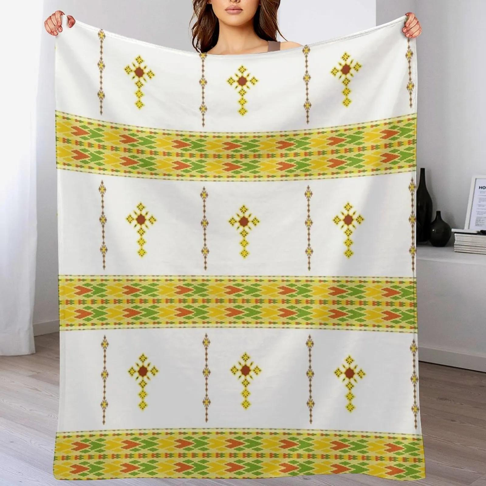 Ethiopian Habesha tibeb telet Throw Blanket Cozy Throw Blanket for Bed Sofa Chair 102x76cm(40x30in)