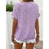 Summer Printed Women's T-shirt Elegant Floral Buttons Short Sleeve Loose Casual T-shirts Women Fashion Vintage Office Ladies Pullover Tee Tops New