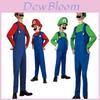 Super Mario Bros Luigi Kostüm für Kinder und Erwachsene Atmungsaktives Ganzkörper-Cosplay-Kleid mit exquisiter Verarbeitung
