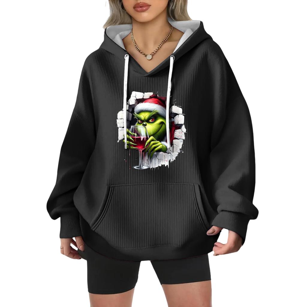 Women's Fashion Casual Christmas Angel Print Pullover Long-Sleeve Sweatshirt