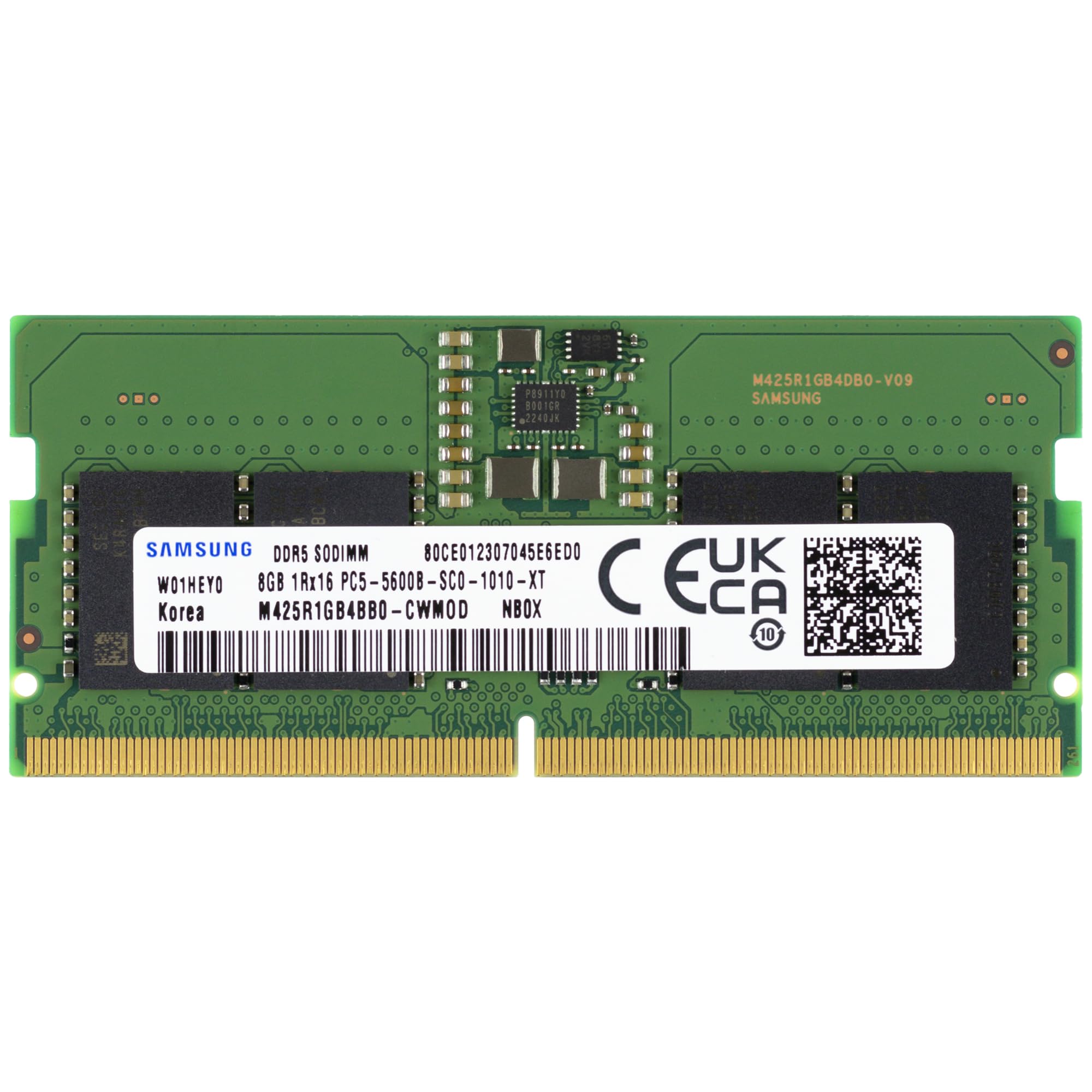 

Samsung 8GB DDR5 5600MHz CL46 SODIMM 1Rx16 Однорангова Оперативна пам ять для ноутбука PC5-44800 1.1V 262-контактний M425R1GB4BB0-CWM