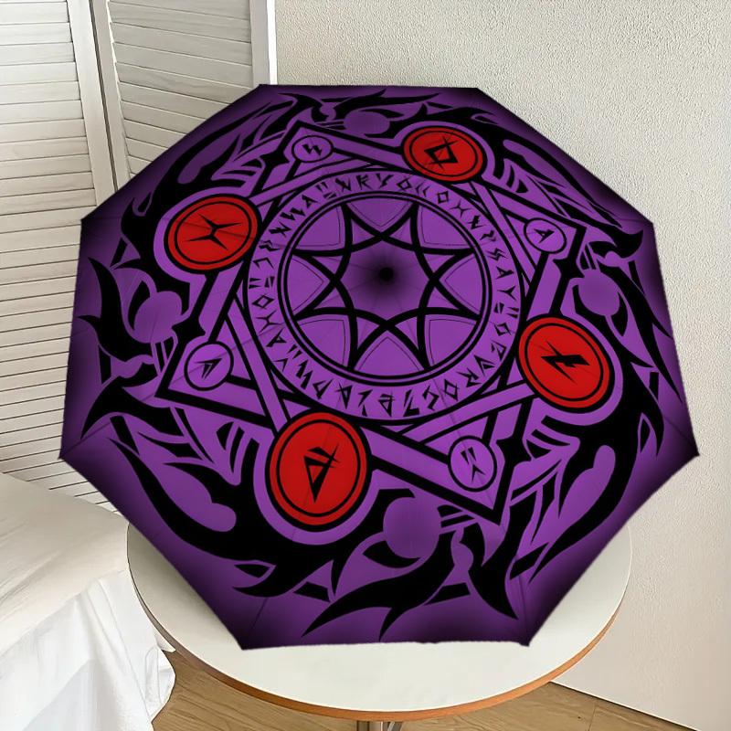 

1pc Sacred Symbol of Power Umbrella with Plastic Handle,Suitable for All Seasons Home Travel Outdoor UmbrellaDD1095