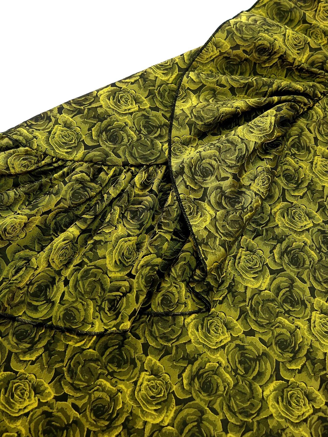 AOMEI Розовые жаккардовые свободные платья для женщин с круглым вырезом без рукавов — фото 5