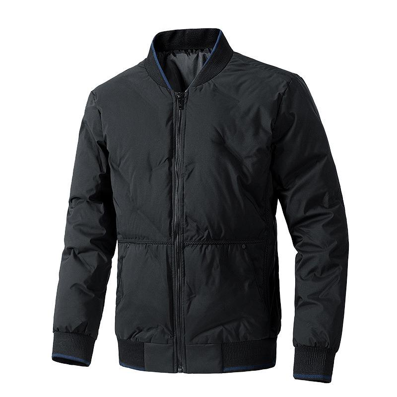 New down cotton clothes men's large size winter thickened warm bread clothes short baseball collar jacket trendy
