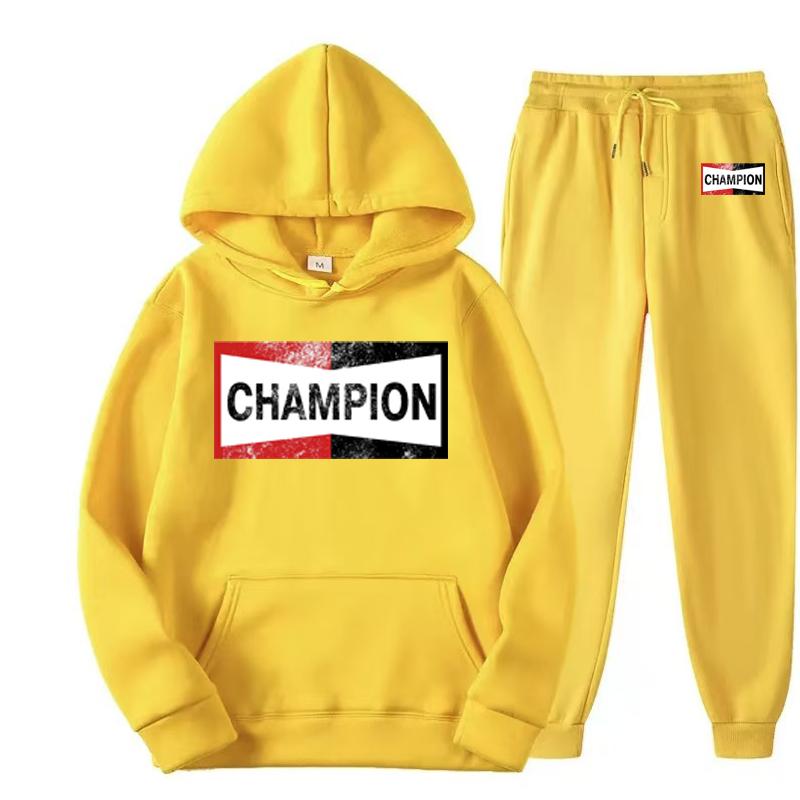 Completo felpa con cappuccio a maniche lunghe con logo Champion retrò per autunno e inverno