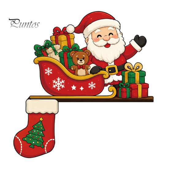 Christmas Party Supplies for House Wooden Door Topper Stickers, Seasonal Frame Decoration, L-shaped Corner Sign Holiday Home Wall Decor Items
