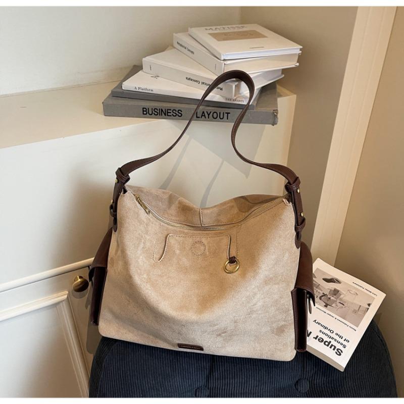 Frosted Retro Bag Women's Large Capacity Autumn and Winter Niche Design Shoulder Messenger Bag Commuter Tote Bag