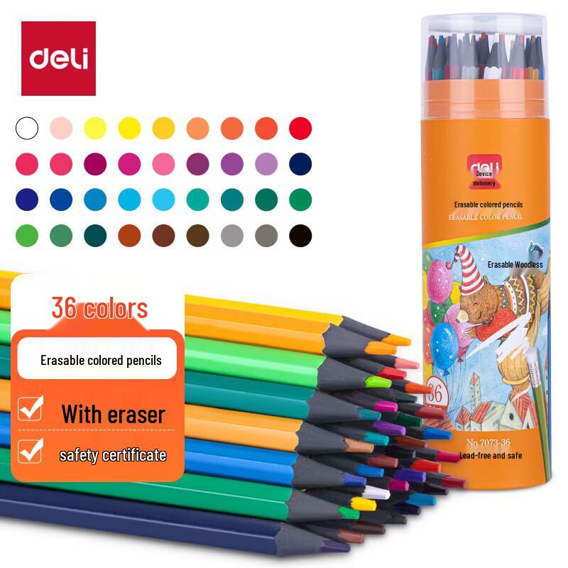Deli 7073 Erasable Colored Pencils