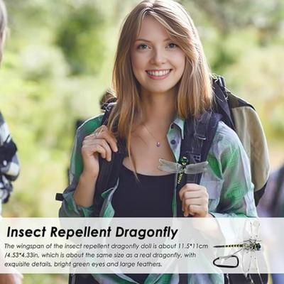 1/2/3/4Pcs Dragonfly Carabiner Clip Realistic Design Multifunctional Insect Repellent Hat Clip Outdoor Accessories