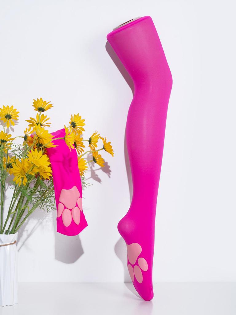 Women's Spring/Summer Long Casual Cat Paw Print Aerobics Sports Socks