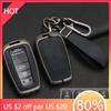 Styling Mouldings Zinc Alloy + Leather Car Key Case for Toyota Corolla Hybrid 2021 Rav4 Land Cruiser Prado Camry Highlander Priu