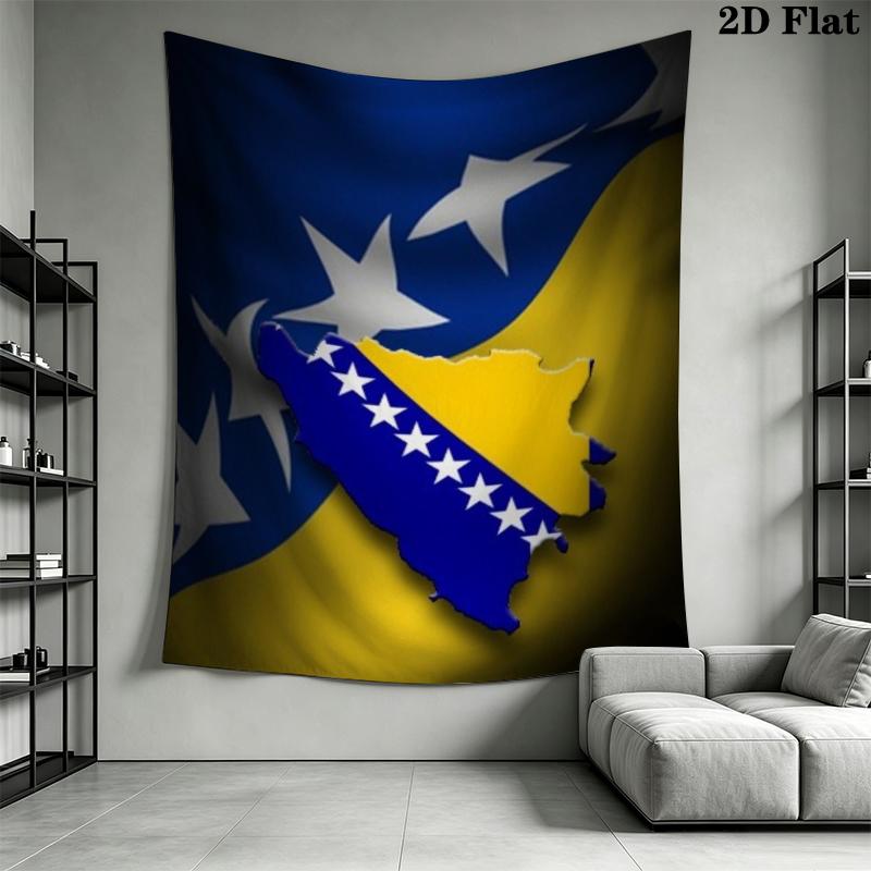 Bosnia and Herzegovina Wall Tapestry Aesthetic Wall Hanging Printed Fabric Blanket Decorative Tapestries for Bedroom Living Room Home Decor
