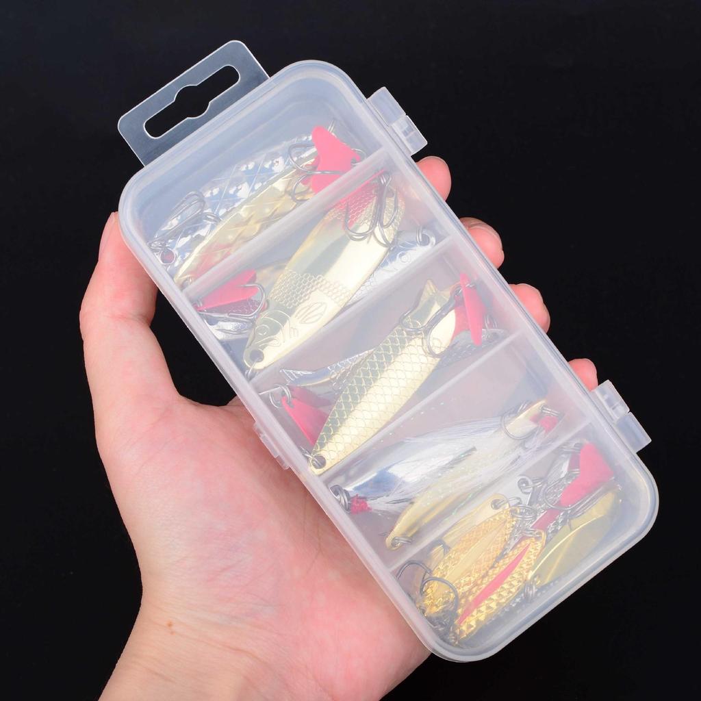 16-Piece Metal Feather Hook Lure Set for Freshwater & Saltwater Fishing - Ideal for Perch, Mandarin Fish, Sea Bass.