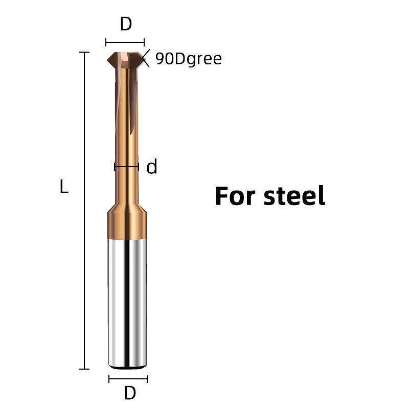 Tungsten Steel Carbides 90° Upper And Lower Inner Hole Chamfering Milling Cutter CNC Double-Sided T-Shaped Tool
