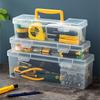 Multipurpose Transparent Organiser Box For Home Repair Tool Easy Carry Handle And Plastic Construction Toolbox