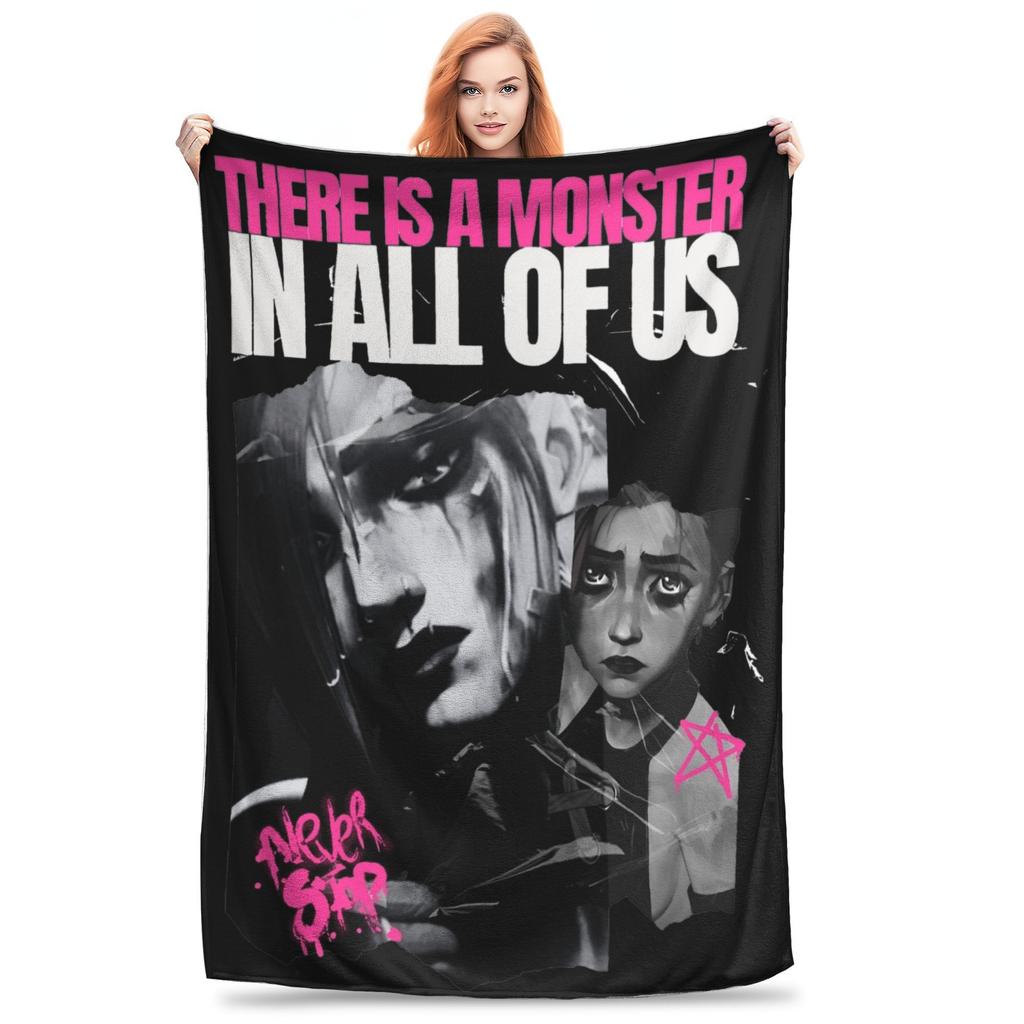 Sevika Arcane Movie Jinx Blankets Flannel Spring Autumn Breathable Super Soft Throw Blankets for Home Couch Bedding Throws