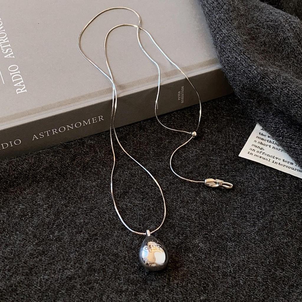 Korean Water Drop Pendant Necklace - Elegant Clavicle Chain Design for Women