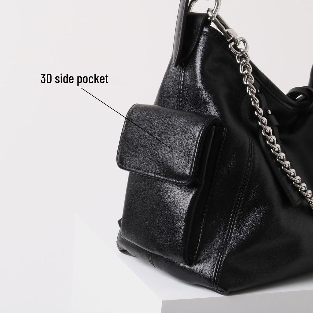 Black Warrior 2025 Women's Genuine Leather Biker Messenger Tote