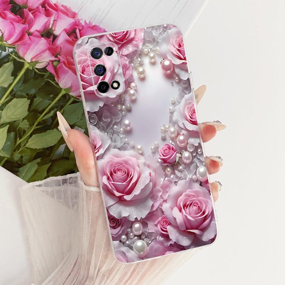 Für Realme 7 5G Hülle Narzo 30 Pro 5G Cover RMX2111 Neues Mode Blumenmuster Weicher Silikon Bumper Für Realme V5 Q2 Fundas Coque