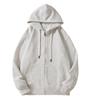 Zipper Fashion Youthful Pullover Hooded Sweatshirt for Men Solid Color Sports Casual High-Street Hoodie Jacket
