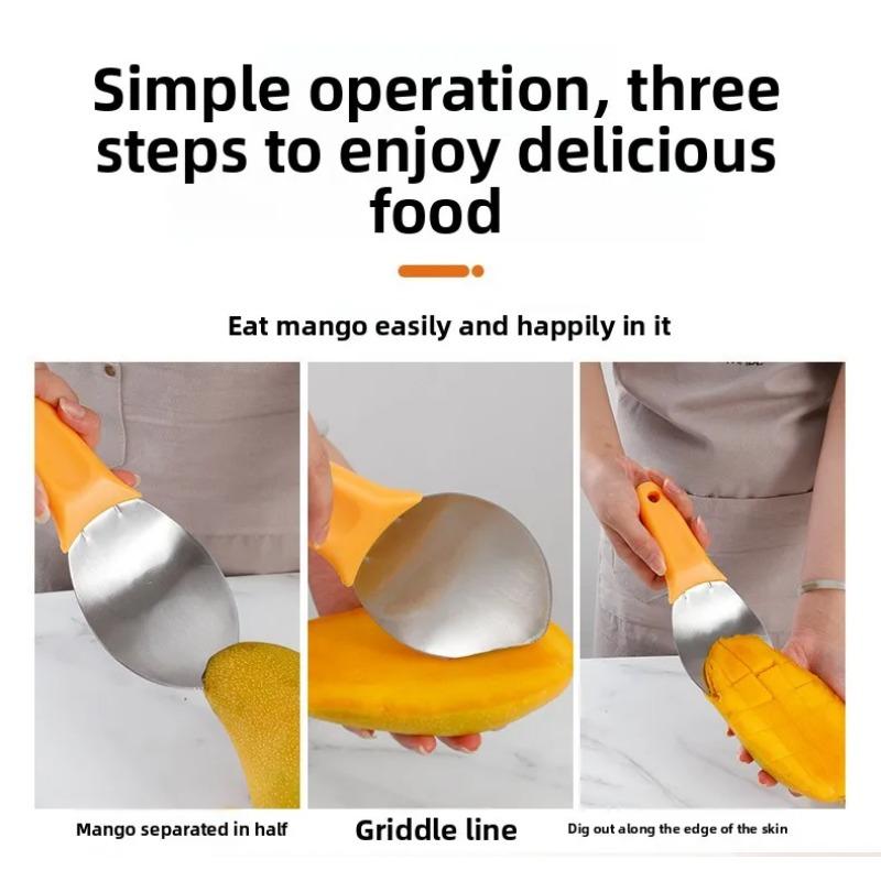 Wielofunkcyjna Obieraczka do Owoców Praktyczna Obieraczka do Mango Separator do Obierania Łyżka do Mango Awokado Owoc Narzędzie Kuchenne Gadżety Domowe