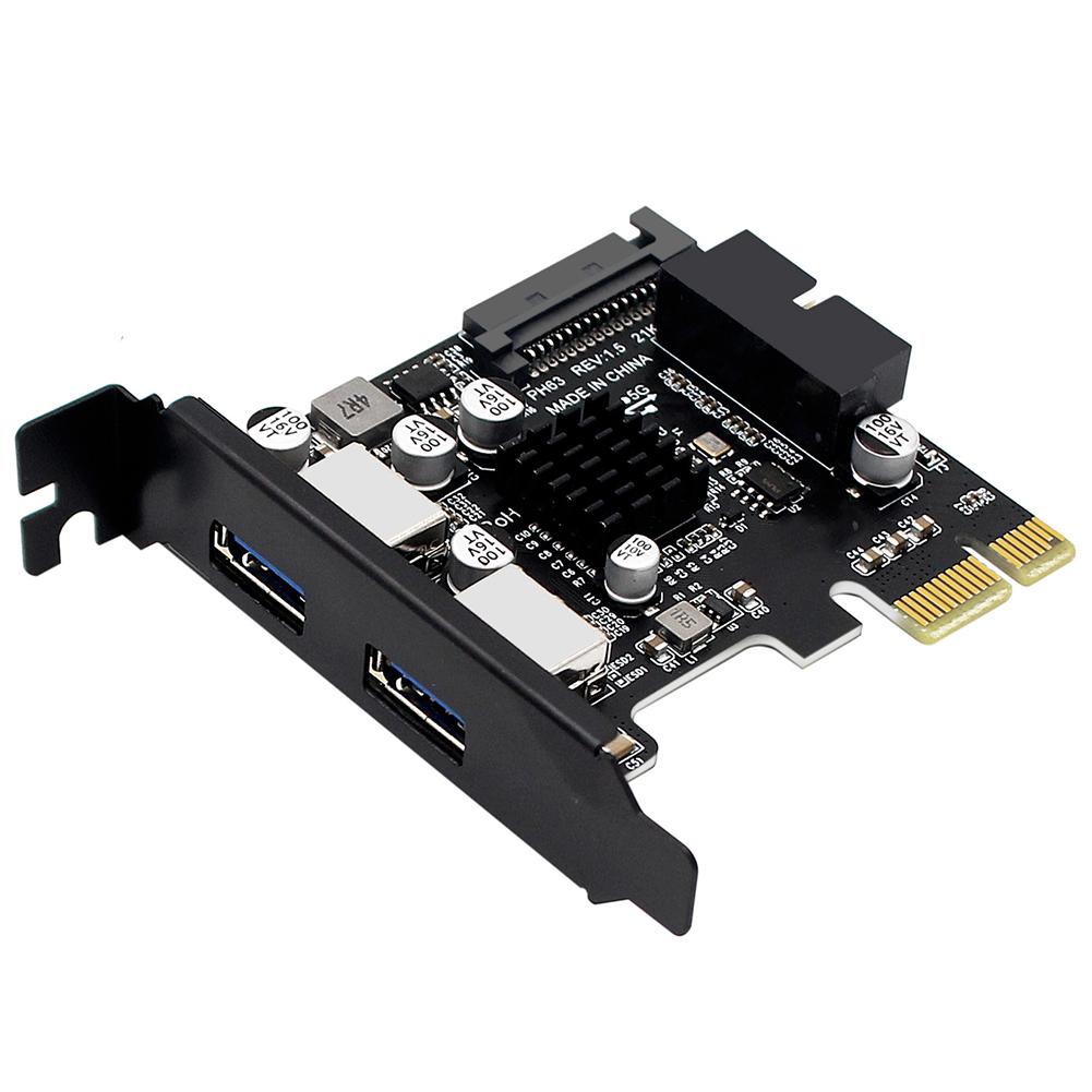 USB 3.0 PCI-E Expansion Card SATA 15Pin Power Port USB3.0 Hub 19pin/20Pin Front Panel PCI-E To USB Expansion Card for PC Desktop