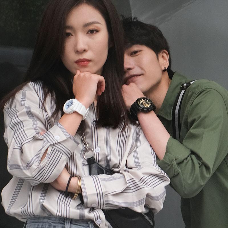 Casio watch series-GABA fashion trend sports waterproof and shockproof quartz movement resin strap Japanese and Korean BA-110BE-7APR+GA-110GB-1APR