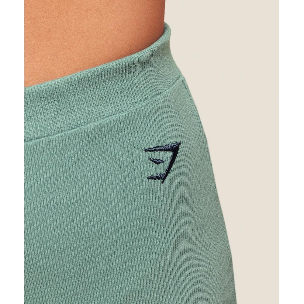 Gymshark Ribbed Cotton Straight Leg Pants Celeste Blue Heavy Blue B3c8l Uddr