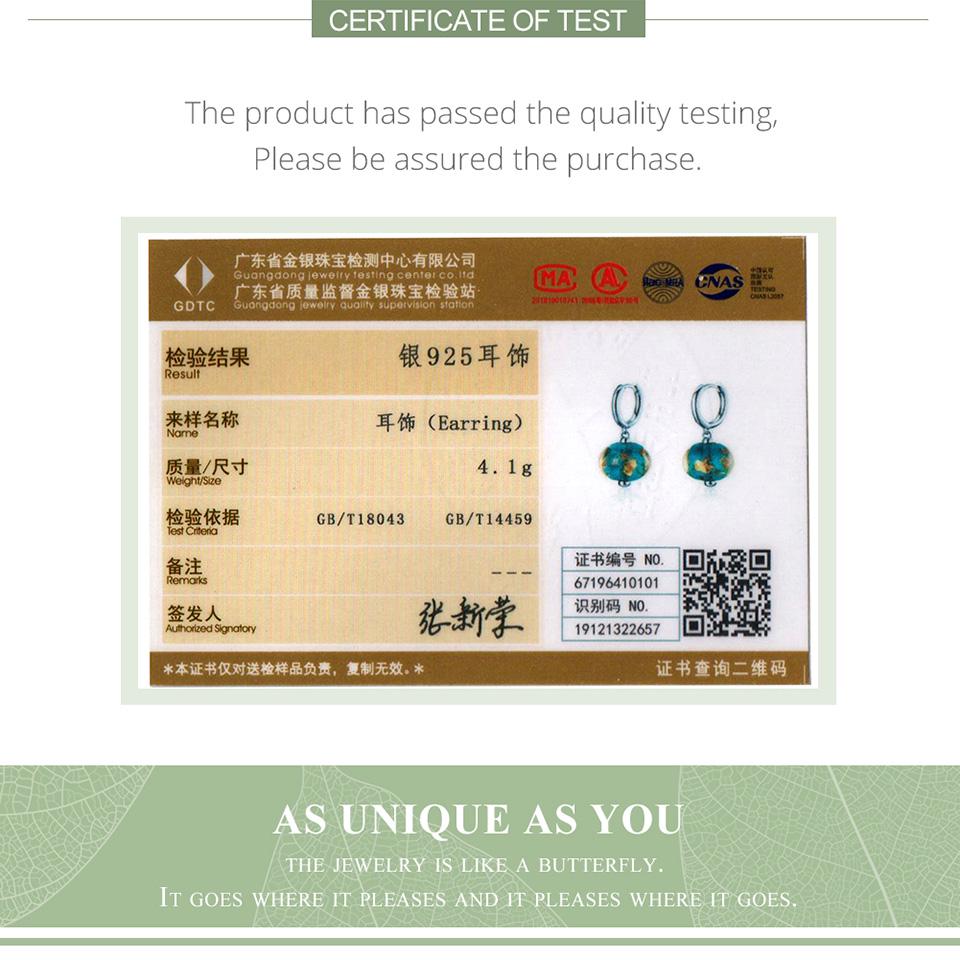 Bamoer Fancy Glass Cyrkon 925 Sterling Silver Drop Kolczyki dla kobiet Sterling Silver Jewelry