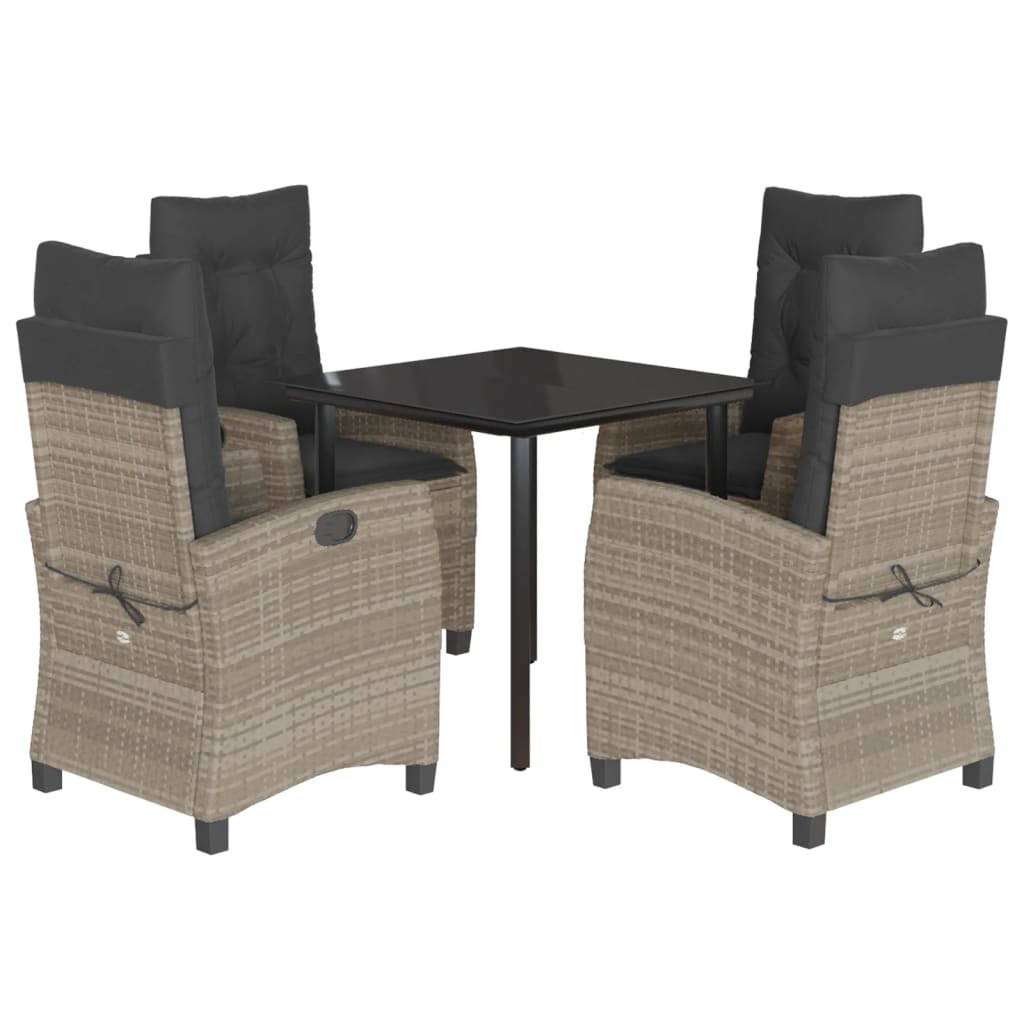 Vidaxl 5-Cz. Garden Furniture Set With Cushions, Light Grey