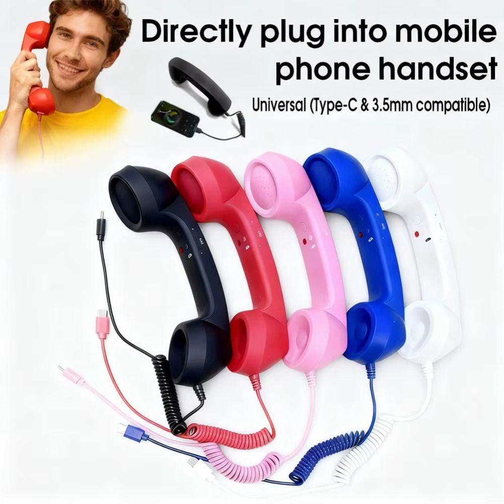Wired Receiver Retro Telephone Handset Handheld Telephone Receiver  For Mobile Phones