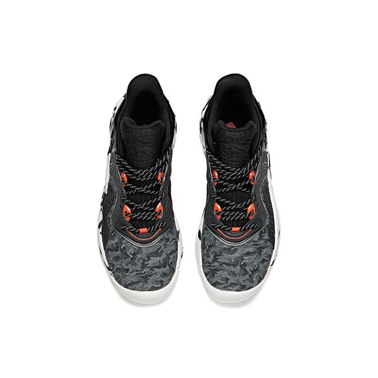 Anta The Dagger 4 Abrasion Resistant Breathable Mid Top Basketball Shoes Black Gray White 112041612-2