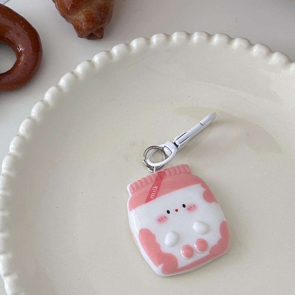 Lace Dumpling Toast Bread Milk Keychain: Cute Corn Pendant Backpack Accessory