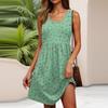 Women's Summer Fashion Round Neck Sleeveless Casual Floral Print Sundress