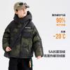 Boys Winter Camo Color Block Puffer Jacket Kids Warm Waterproof Down Coat