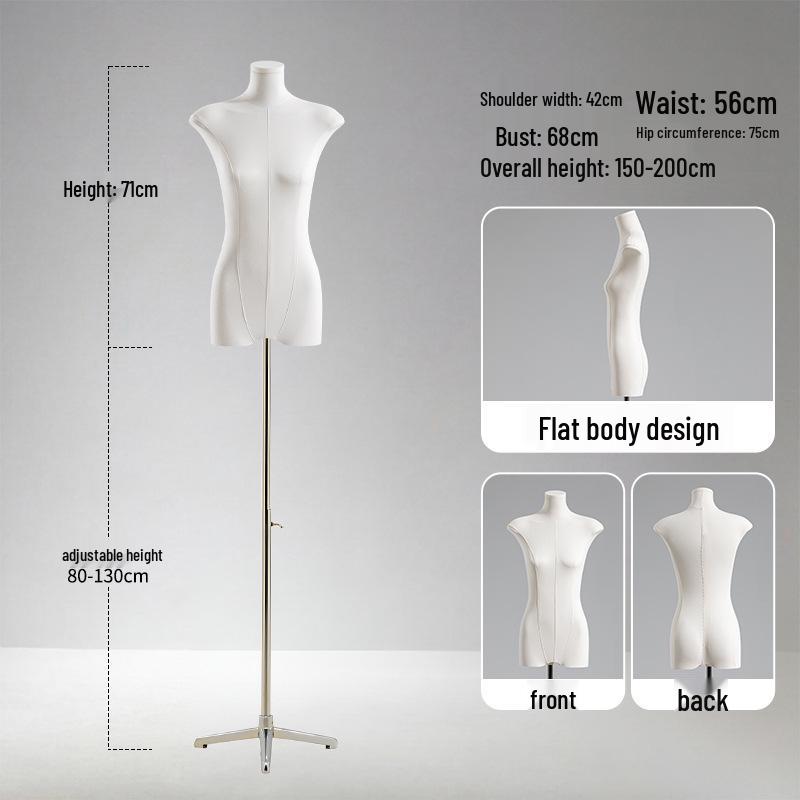 Adjustable Height Mannequin Stand with Arms for Women's Clothing Display