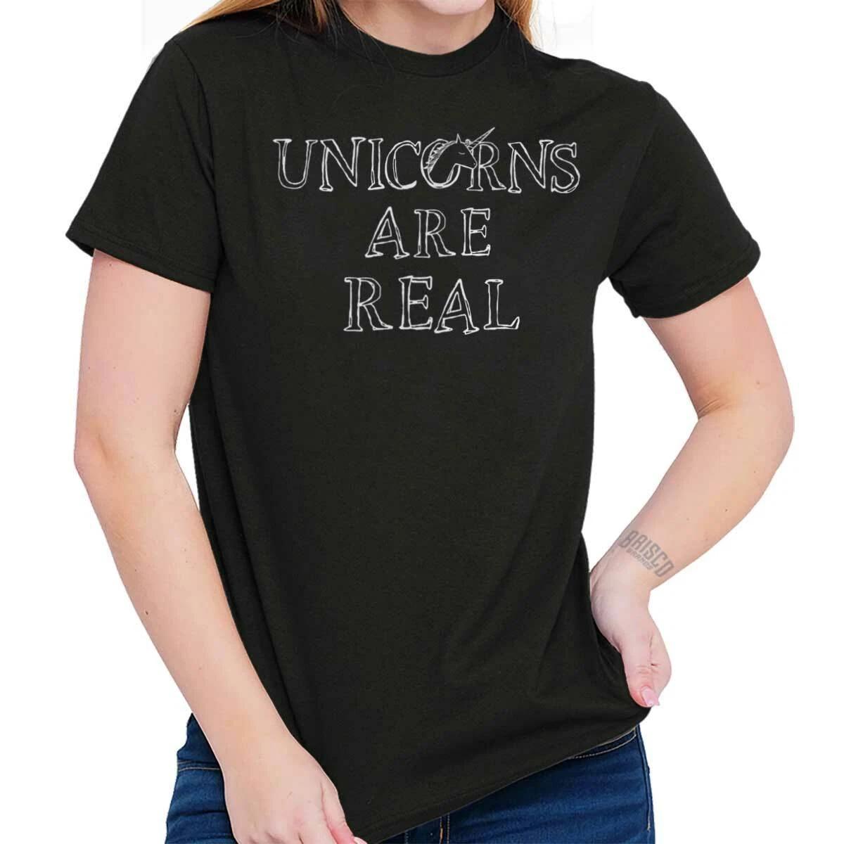 Unicorns Are Real Chubby Believe Magical Womens Ladies Short Sleeve T Shirt XXXXL