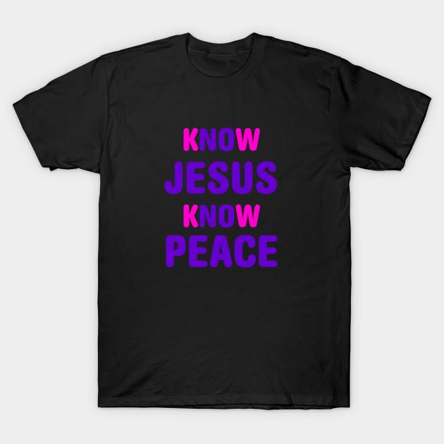New Fashion Men T Shirt Know Jesus Know Peace Print Short Sleeve Tops Tees Casual