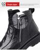 Men's Genuine Leather High-Top Martin Boots with Velvet Lining - Stylish and Warm Motorcycle Work Boots