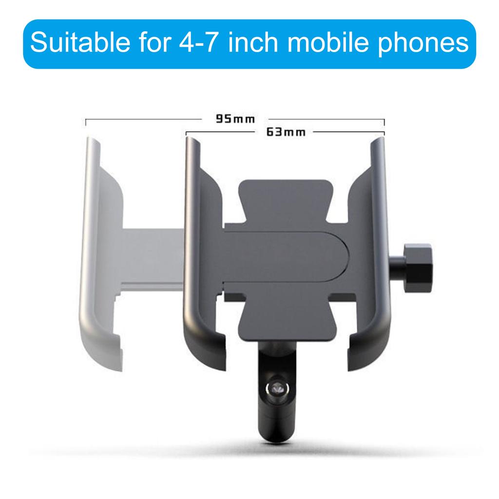 Aluminum Motorbike Cell Phones Clamp Adjustable View Angles Phone Brackets Quick Installation Heavy Duty Bike Phone Rack